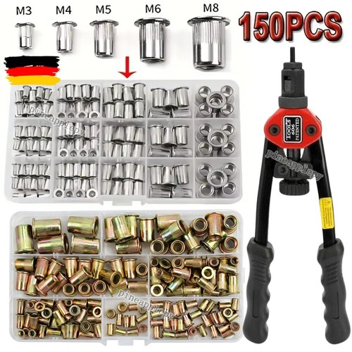 150 tlg einnietmuttern m10 - 150-tlg, m3-m10