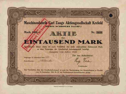 Maschinenfabrik carl zangs - maschinenfabrik,
